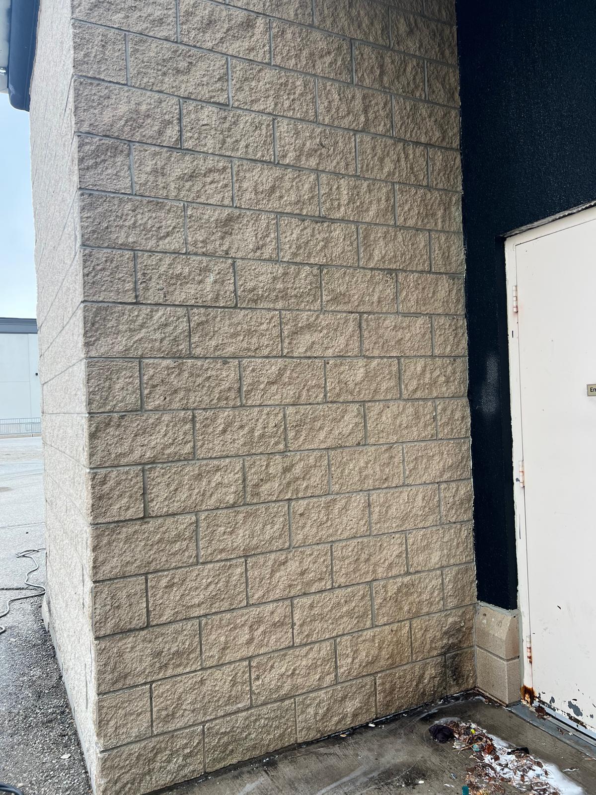 Commercial building after graffiti removal
